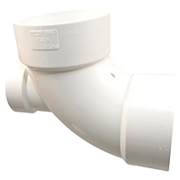 90° Elbow with High Heel Inlet Hub x Hub x Hub - PVC DWV, 4861