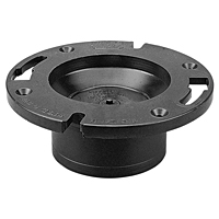Closet Flange with Knockout Test Plug Hub - ABS DWV, 5855 Closet Flange with Knockout Test Plug Hub - ABS DWV, 5855