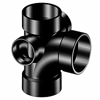 Sanitary Tee with 90° Right and Left Inlets Hub - ABS DWV, 5870 Sanitary Tee with 90° Right and Left Inlets Hub - ABS DWV, 5870