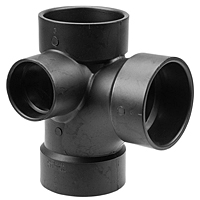 Sanitary Tee with 90° Left Inlet Hub - ABS DWV, 5871 Sanitary Tee with 90° Left Inlet Hub - ABS DWV, 5871