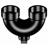 Return Bend Hub x Hub x Cleanout with Plug - ABS DWV, 5878 Return Bend Hub x Hub x Cleanout with Plug - ABS DWV, 5878