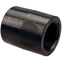 Female Adapter Coupling S x FPT - Black Polypropylene Schedule 80, 6103 Female Adapter Coupling S x FPT - Black Polypropylene Schedule 80, 6103
