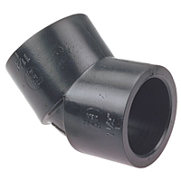 Socket 45° Elbow S x S - Black Polypropylene Schedule 80, 6106