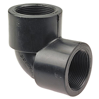 Thread 90° Elbow FPT x FPT - Black Polypropylene Schedule 80, 6107-3-3 Thread 90° Elbow FPT x FPT - Black Polypropylene Schedule 80, 6107-3-3
