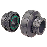 FKM/EPDM Threaded Union FPT x FPT - Black Polypropylene Schedule 80, 6133-3-3, 6133E-3-3 FKM/EPDM Threaded Union FPT x FPT - Black Polypropylene Schedule 80, 6133-3-3, 6133E-3-3