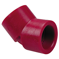 Thread 45° Elbow FPT x FPT - Kynar® Red PVDF Schedule 80, 6506-3-3