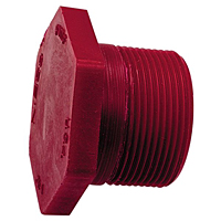 Thread Plug MPT - Kynar® Red PVDF Schedule 80, 6516-4 Thread Plug MPT - Kynar® Red PVDF Schedule 80, 6516-4