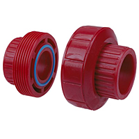 FKM Socket Union S x S - Kynar® Red PVDF Schedule 80, 6533