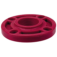 Thread Flange FPT- Kynar® Red PVDF Schedule 80, One-Piece Webbed Design, 6551-W-3