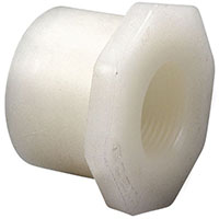 Flush Spigot x Thread Reducer Bushing Spg x FPT - Kynar® Natural PVDF Schedule 80, 6618-3