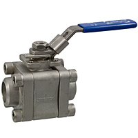 Three-Piece Stainless Steel Ball Valve - Butt Weld ISO Mount, BM-590-S6-R-66-FS-LL