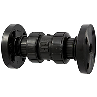 Ball Check Valve - Flanged, True Union, Black PP, FKM, F61BC-V