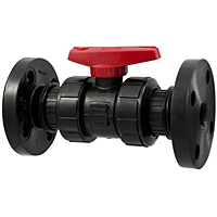 Ball Valve - Model C, Flanged, Tru-Bloc® True Union, Black PP, FKM, F61TB-V