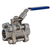 Three-Piece Stainless Steel Ball Valve - Full Port, Socket Weld End Connection, K-595-S6-R-66-LL Three-Piece Stainless Steel Ball Valve - Full Port, Socket Weld End Connection, K-595-S6-R-66-LL