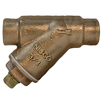 Strainer - Bronze, Perforated Screen, Tapped Cap with Plug, S-222-A