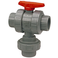 Ball Valve - Threaded, True Union, 3-Way 2-Position (Diverter), Corzan® CPVC Schedule 80, EPDM, T51D2-E
