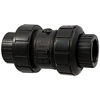Ball Check Valve - Socket, True Union, Black PP, EPDM, S61BC-E