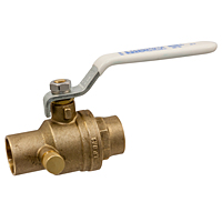 S-FP-600-AD-LF Ball Valve – Lead-Free* Brass, Two-Piece, Full Port, C x C, with Drain S-FP-600-AD-LF Ball Valve – Lead-Free* Brass, Two-Piece, Full Port, C x C, with Drain