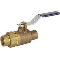 Two-Piece Bronze Ball Valve - Single Union End, Solder x Threaded, ST-585-70-SU