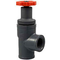 Angle Globe Valve - Threaded, PVC Schedule 80, FKM, T45AC-V