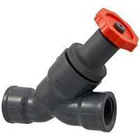 Y-Pattern Globe Valve - Threaded, PVC Schedule 80, FKM, T45YP-V Y-Pattern Globe Valve - Threaded, PVC Schedule 80, FKM, T45YP-V
