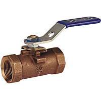 One-Piece Bronze Ball Valve -PTFE Seat, Bronze Trim, T-560-BR-Y-20