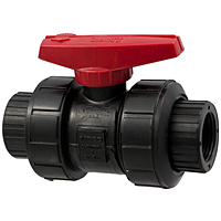 Ball Valve - Model C, Threaded, Tru-Bloc® True Union, Black PP, EPDM, T61TB-E