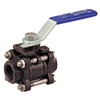 Three-Piece Carbon Steel Ball Valve - Full Port, Threaded ISO Mount, TM-595-CS-R-66 Three-Piece Carbon Steel Ball Valve - Full Port, Threaded ISO Mount, TM-595-CS-R-66
