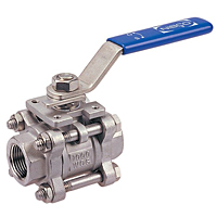 Three-Piece Stainless Steel Ball Valve - Threaded ISO Mount, TM-595-S6-R-66