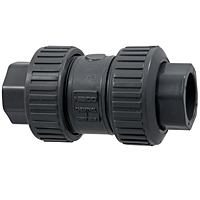 Ball Check Valve - Universal Ends, True Union, PVC Schedule 80, EPDM, U45BC-E