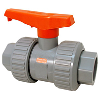 Bleach Ball Valve - Model D, Universal Ends, Tru-Bloc® True Union, Vented Ball, Corzan® HP CPVC Schedule 80, FKM, U51TB-V-BBV