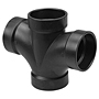 Double Sanitary Tee Hub - ABS DWV, 5835