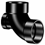 90° Elbow with High Heel Inlet Hub x Hub x Hub - ABS DWV, 5861