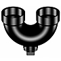Return Bend Hub x Hub x Cleanout with Plug - ABS DWV, 5878