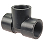 Thread Tee FPT x FPT x FPT - Black Polypropylene Schedule 80, 6112-3-3
