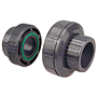 FKM/EPDM Threaded Union FPT x FPT - Black Polypropylene Schedule 80, 6133-3-3, 6133E-3-3