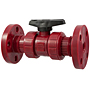 Ball Valve - Model C, Flanged, Tru-Bloc® True Union, Kynar® Red PVDF Schedule 80, EPDM, F65TB-E Ball Valve - Model C, Flanged, Tru-Bloc® True Union, Kynar® Red PVDF Schedule 80, EPDM, F65TB-E