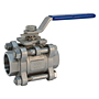 Three-Piece Stainless Steel Ball Valve - Socket Weld ISO Mount, KM-595-S6-R-66 Three-Piece Stainless Steel Ball Valve - Socket Weld ISO Mount, KM-595-S6-R-66