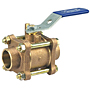 Three-Piece Bronze Ball Valve - Conventional Port, Solder Ends, S-590-Y-66 Three-Piece Bronze Ball Valve - Conventional Port, Solder Ends, S-590-Y-66