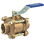 Three-Piece Bronze Ball Valve - Full Port, Solder Ends, UL Listed Flammable Liquids, S-595-Y-UL Three-Piece Bronze Ball Valve - Full Port, Solder Ends, UL Listed Flammable Liquids, S-595-Y-UL