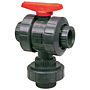 Ball Valve - Threaded, True Union, 3-Way 3-Position Multi-Port, PVC Schedule 80, EPDM, T45M3-E Ball Valve - Threaded, True Union, 3-Way 3-Position Multi-Port, PVC Schedule 80, EPDM, T45M3-E