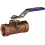 One-Piece Bronze Ball Valve - PTFE Seat, Stainless Steel Trim, T-560-BR-Y-66 One-Piece Bronze Ball Valve - PTFE Seat, Stainless Steel Trim, T-560-BR-Y-66