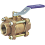 Three-Piece Bronze Ball Valve - Conventional Port, Stainless Steel Trim, T-590-Y-66 Three-Piece Bronze Ball Valve - Conventional Port, Stainless Steel Trim, T-590-Y-66