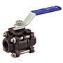 Three-Piece Carbon Steel Ball Valve - Full Port, Threaded ISO Mount, TM-595-CS-R-66 Three-Piece Carbon Steel Ball Valve - Full Port, Threaded ISO Mount, TM-595-CS-R-66