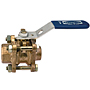 Three-Piece Bronze Ball Valve - Thread x Solder End Connection, TS-595-Y Three-Piece Bronze Ball Valve - Thread x Solder End Connection, TS-595-Y