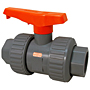Bleach Ball Valve - Model D, Universal Ends, Tru-Bloc® True Union, Vented Ball, PVC Schedule 80, FKM, U45TB-V-BBV